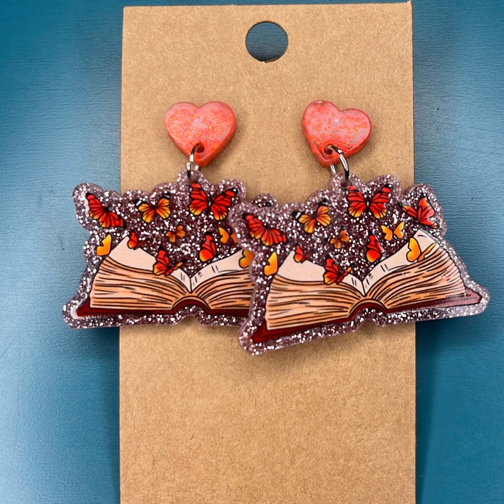 Butterfly Book Earrings